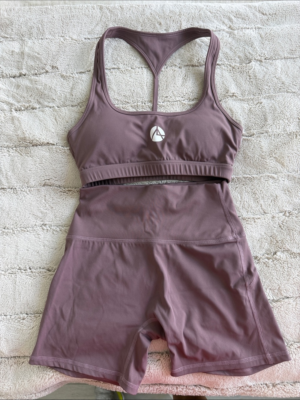 Miami Mauve Sports Bra & High Rise Biker Shorts Set